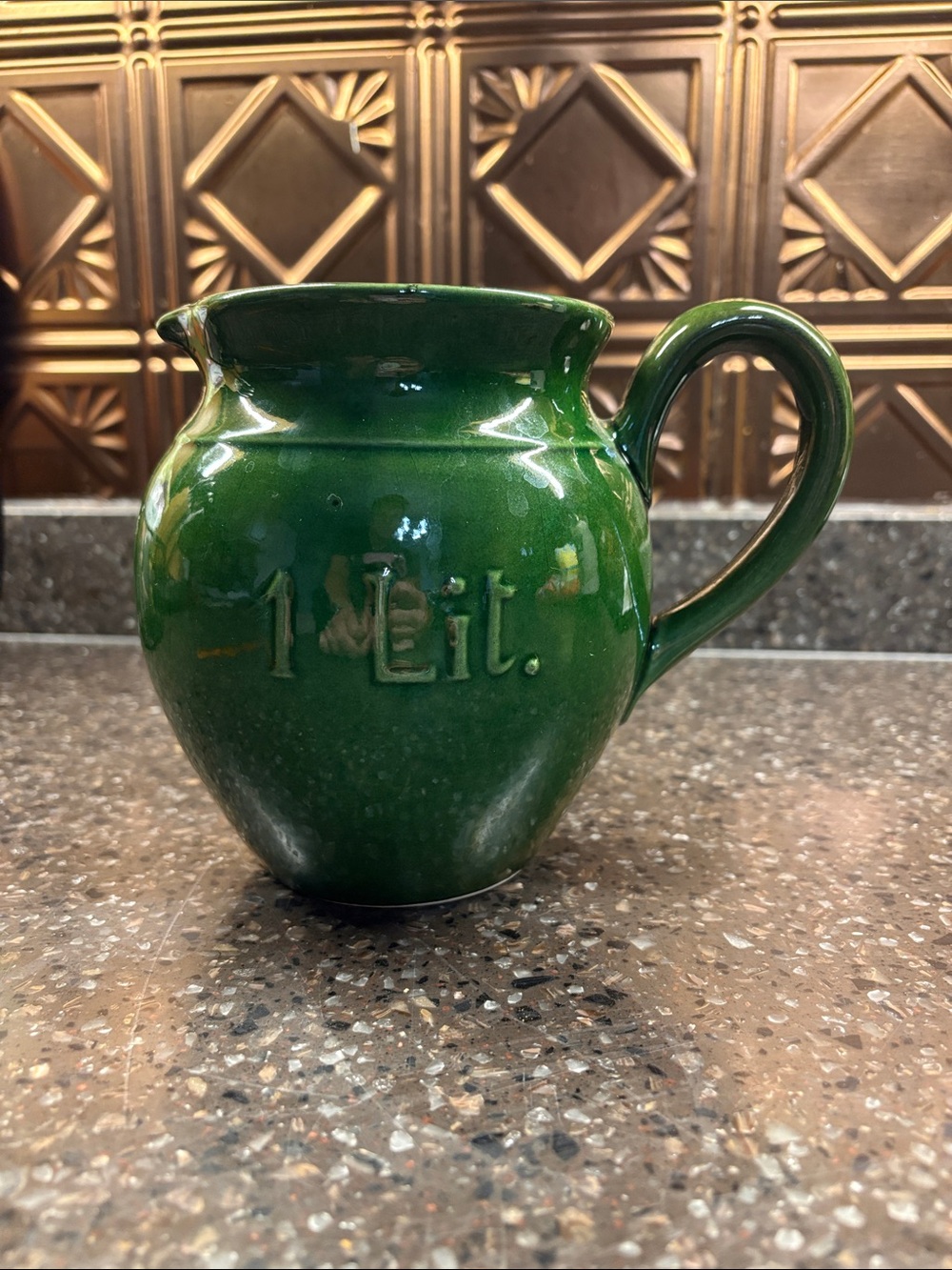 Williams Sonoma Green Ceramic 1 Litre Pitcher